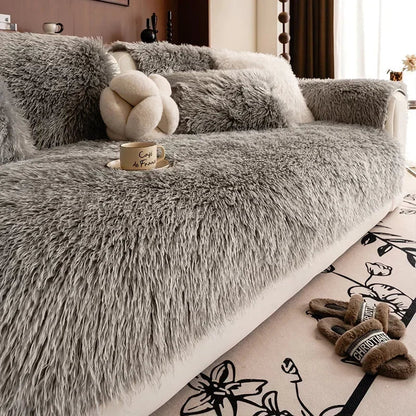 Elegant Faux Sheepskin Sofa Protector for Ultimate Comfort