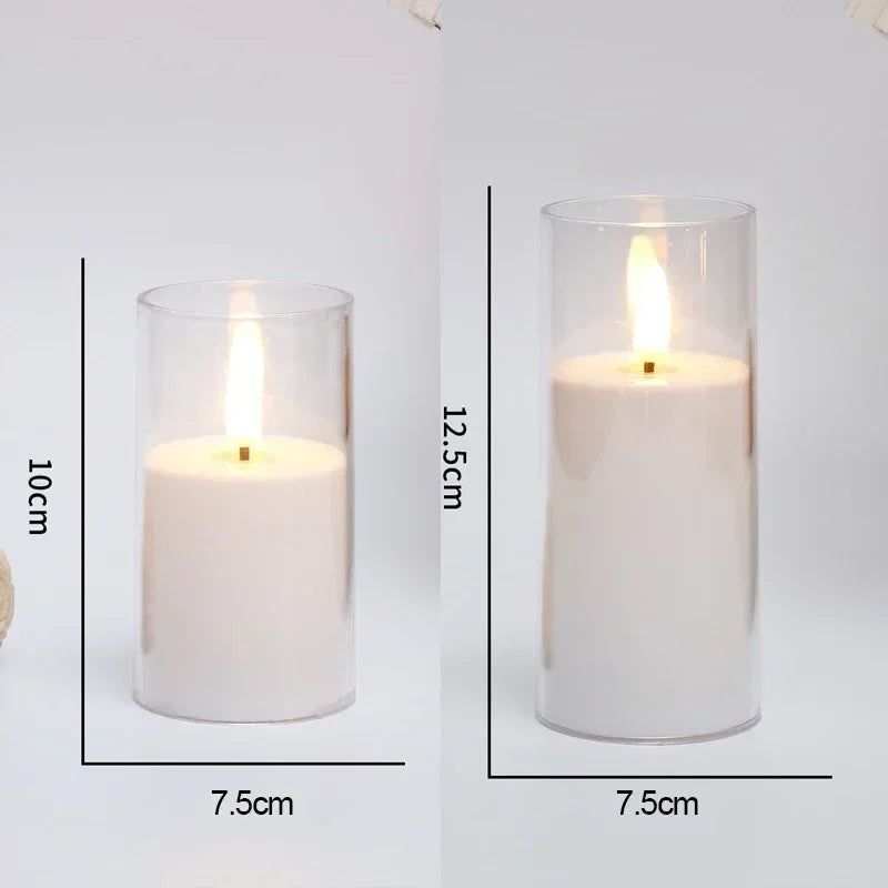 Pillar Candles with LED Light and Glow Effect