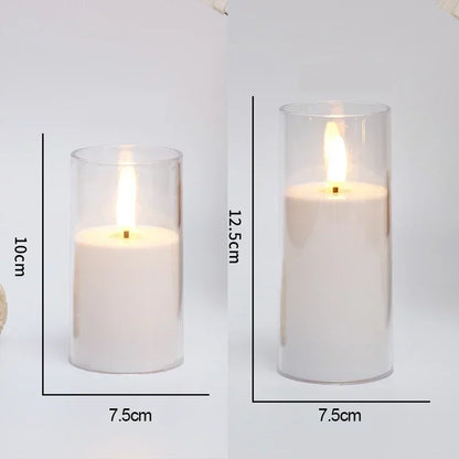 Pillar Candles with LED Light and Glow Effect