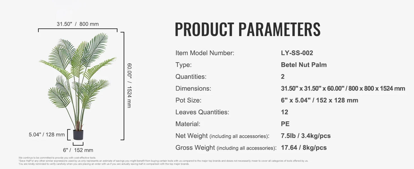 Artificial Palm Tree for Home Decor