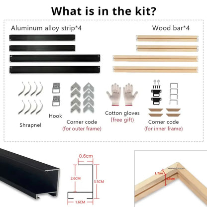 Canvas Frame Kit with Metal and Wooden Elements