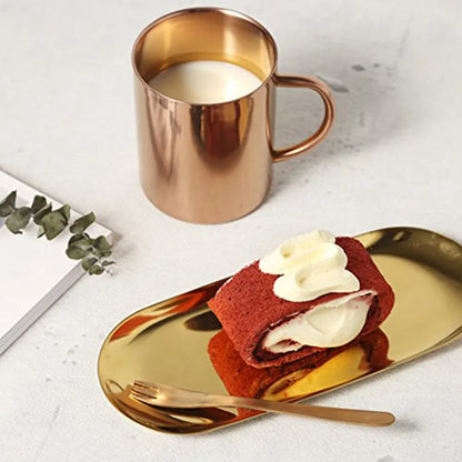 Stainless Steel Tray for Organized Storage in Gold Finish