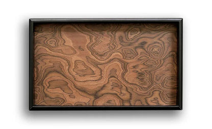 Organizational Woven Tray – Chic Design with Volcano Motif