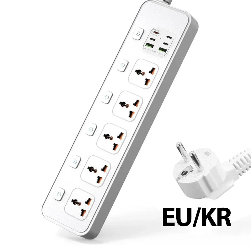 Travel Power Adapter with Multiple Outlets for Global Use