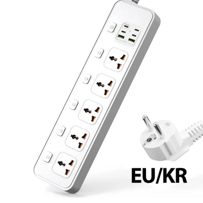 Travel Power Adapter with Multiple Outlets for Global Use