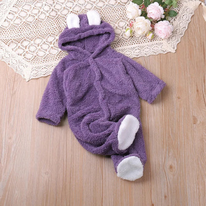 Adorable Baby Romper with Cartoon Bear Design