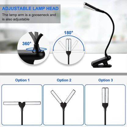Book Light with 14 LEDs and Clip-On Design