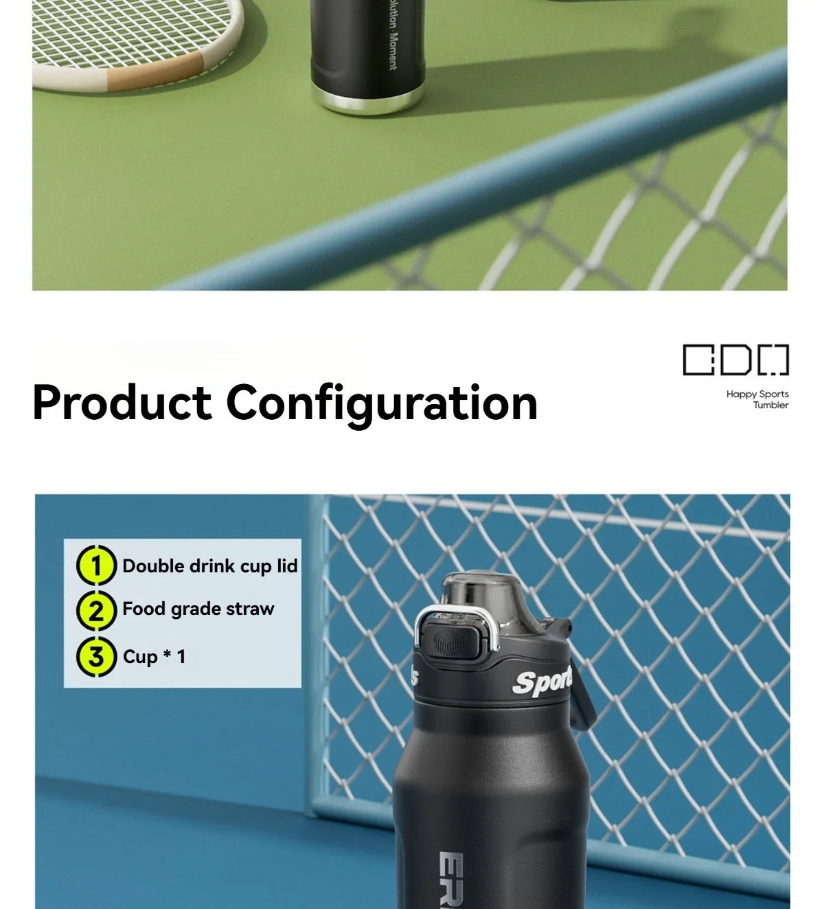 Insulated Sport Tumbler with Double Wall Design