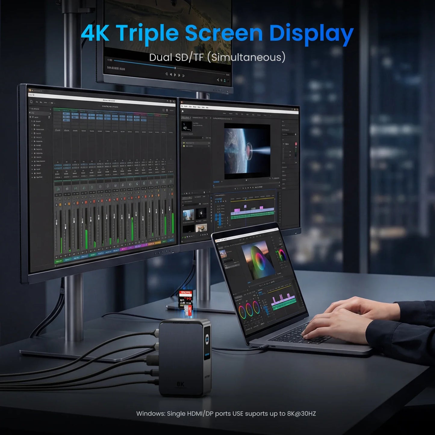 Multiport Docking Station with 13 Functions