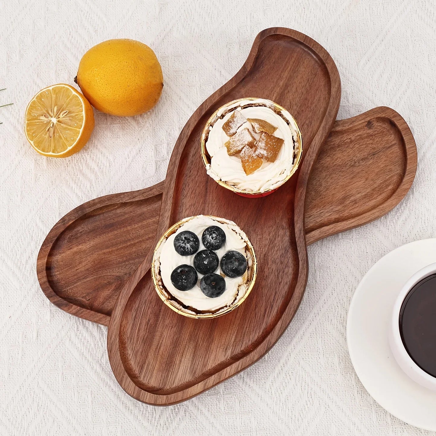 Wooden Serving and Organization Tray with Rustic Design