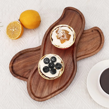 Wooden Serving and Organization Tray with Rustic Design