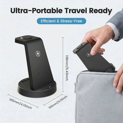 3-in-1 Wireless Charging Station with Magnetic FlexCharge Design