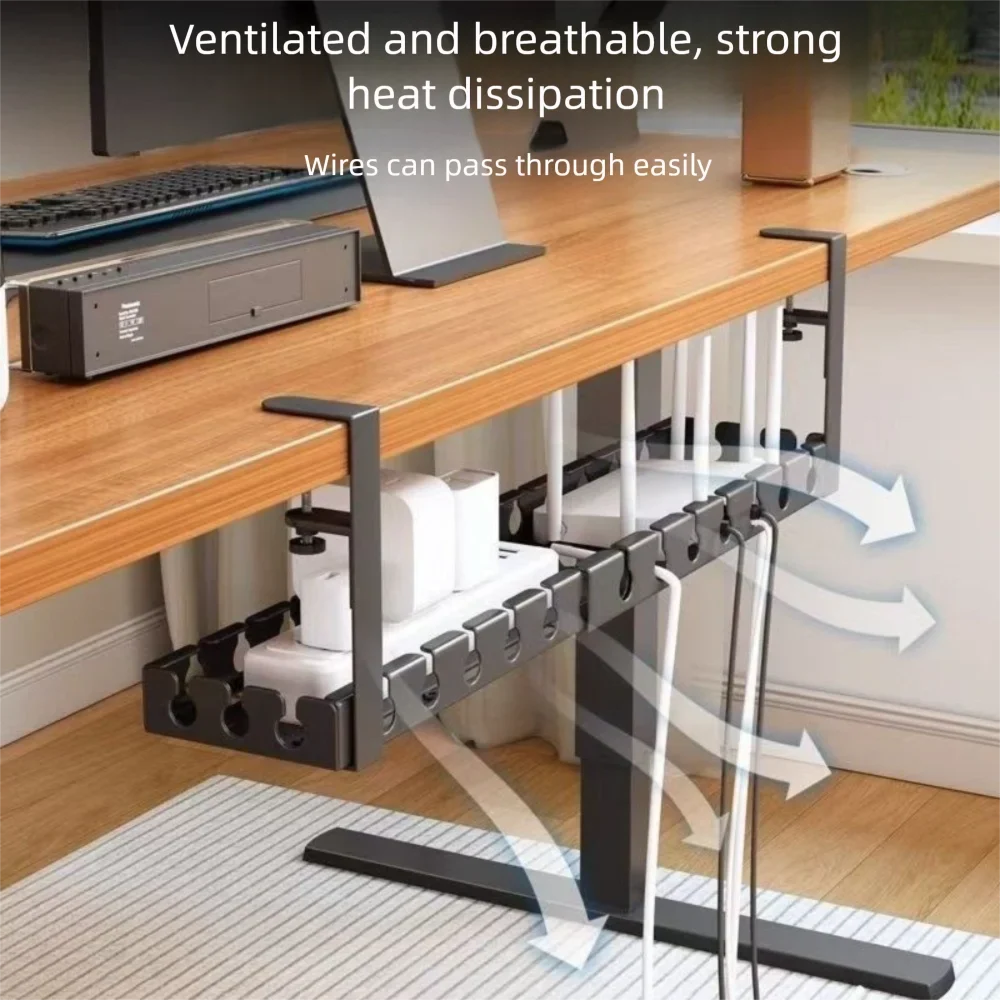 Adjustable Cable Organizer Tray for Under-Desk Use