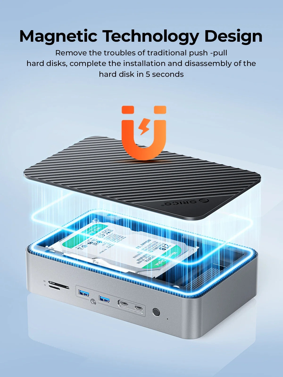 USB Hub with 10 Ports and Multiple Connection Options