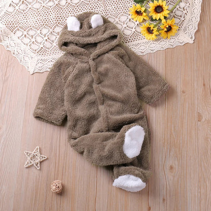 Adorable Baby Romper with Cartoon Bear Design