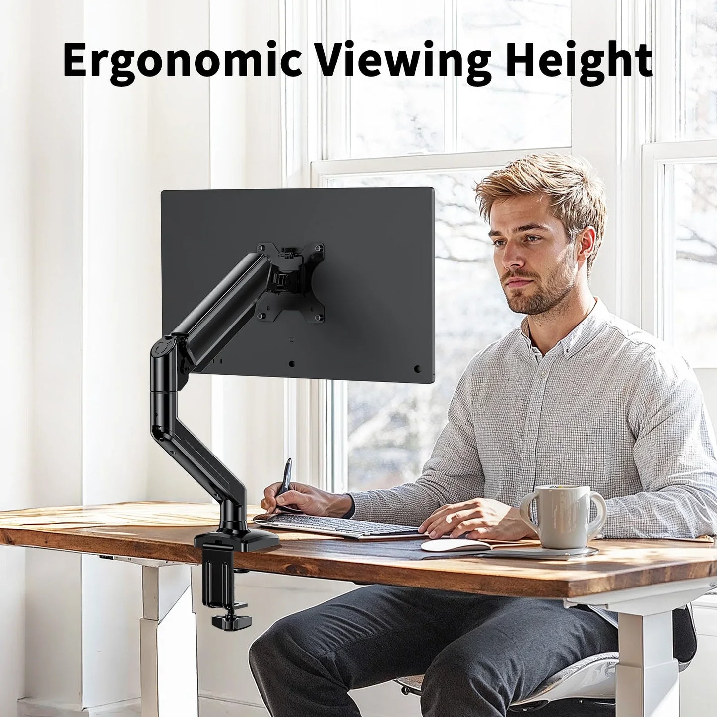 Gas Spring Monitor Arm for Adjustable Screen Positioning