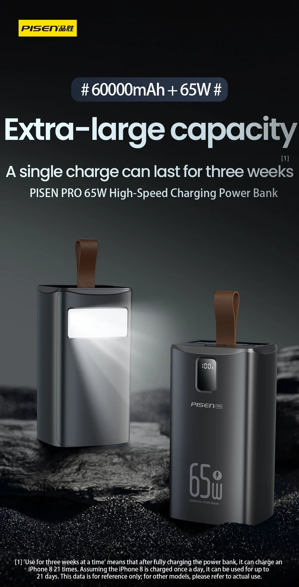 Portable Battery Charger with 60000mAh Capacity