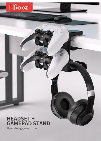 Headphone Stand with Dual Controller Holder