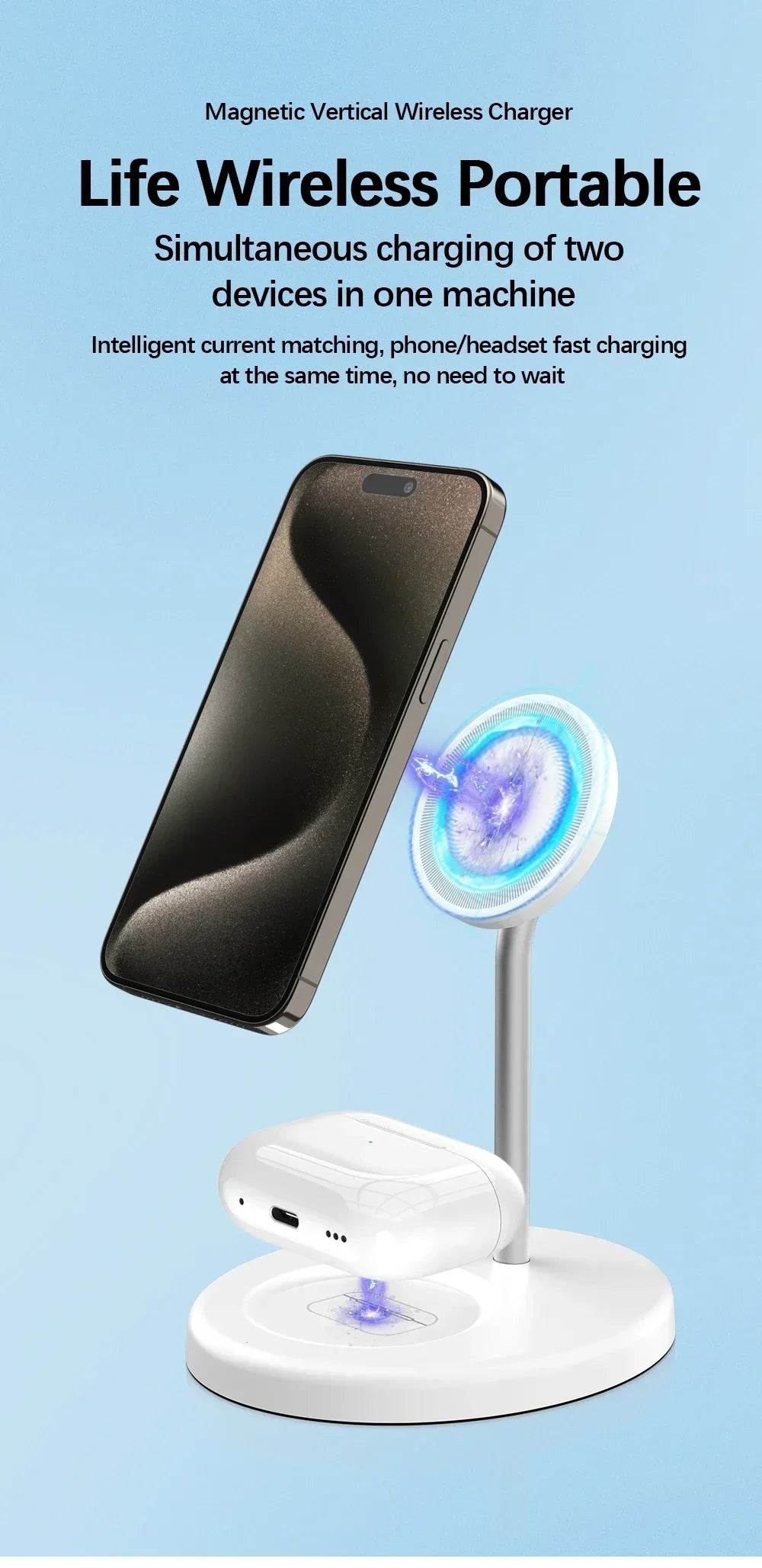 Dual Magnetic Wireless Charger Station