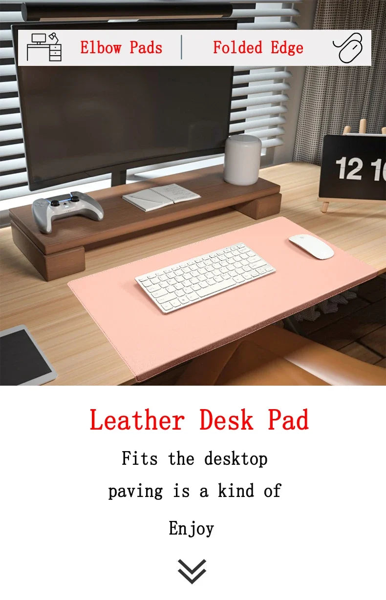 Wrist Support Desk Mat in PU Leather