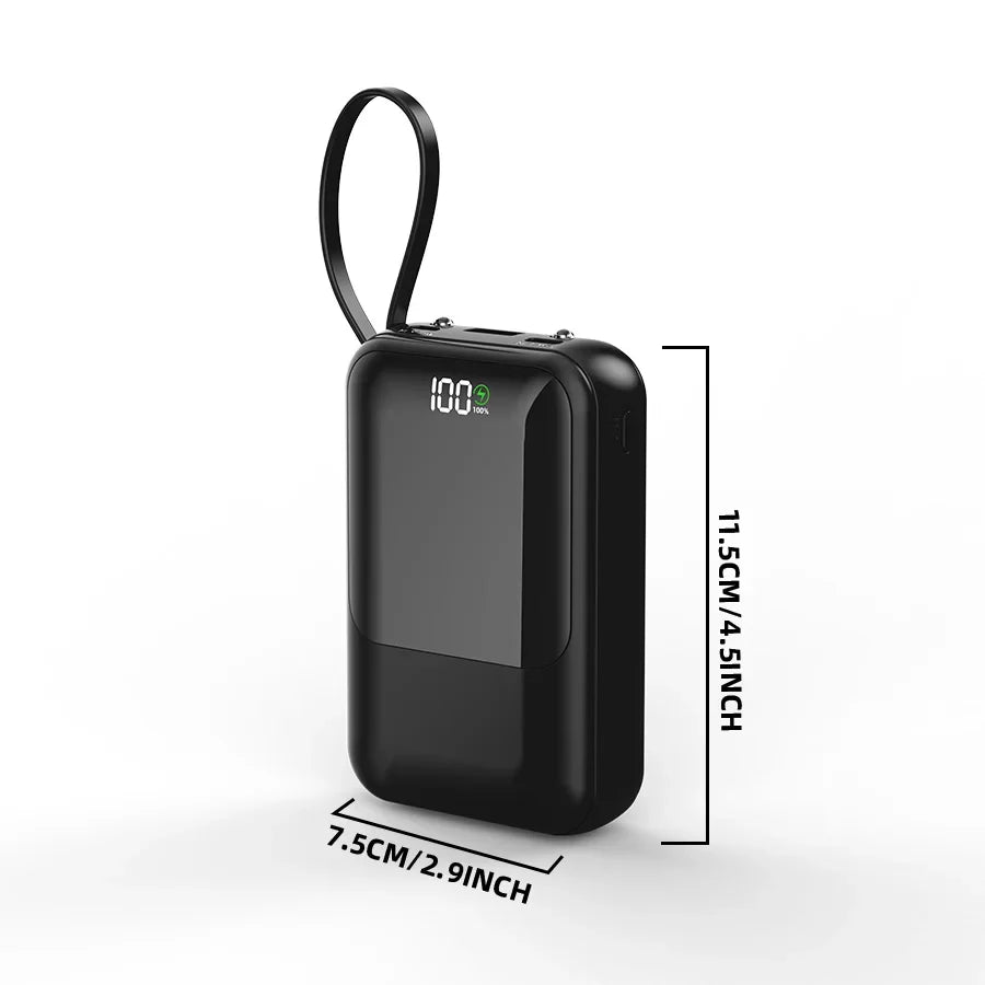Power Bank with Integrated Cable – High Capacity Portable Charger
