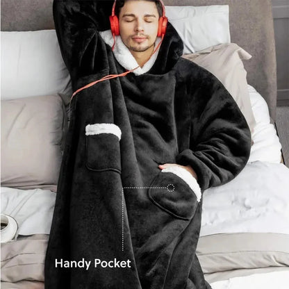 Cozy Fleece Hoodie Blanket in Extra Large Size for Warm Comfort