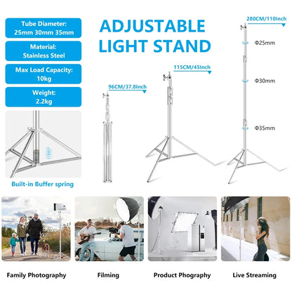 Tripod for Studio Lighting - 2.9M Height Adjustable Stand