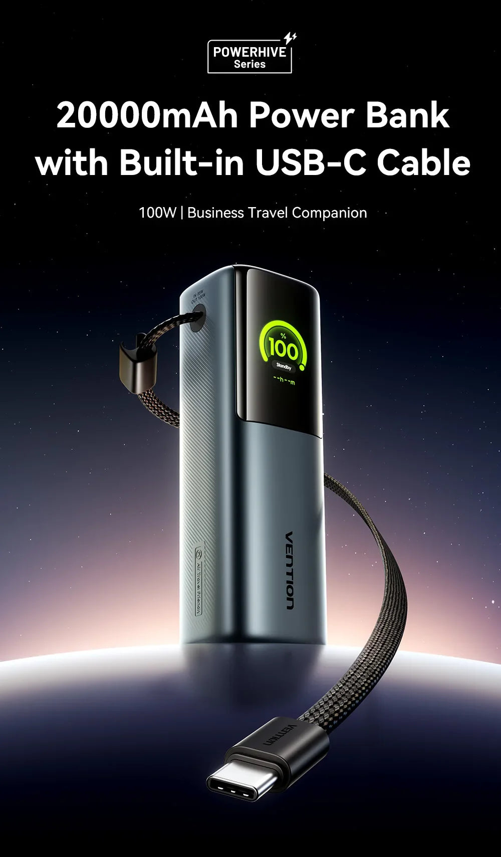 20000mAh Power Bank for Tablets and Smartphones - Portable Charger
