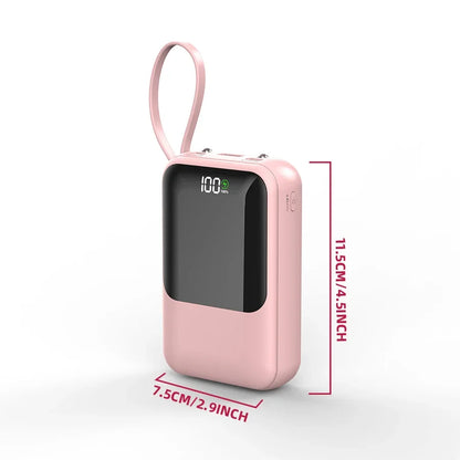 Power Bank with Integrated Cable – High Capacity Portable Charger