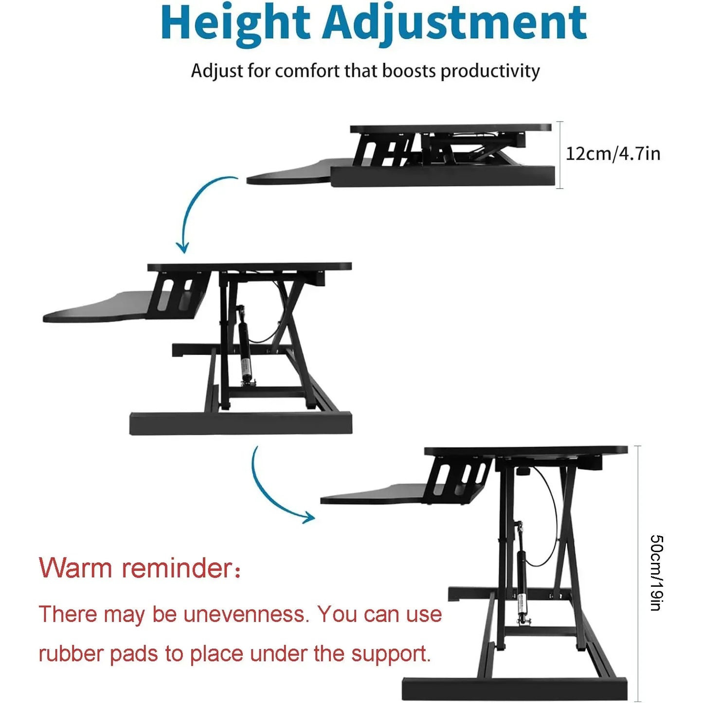 Desk Converter with Keyboard Shelf – Height Adjustable Workstation