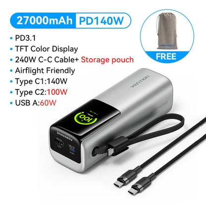 High-Capacity 27000mAh Portable Power Bank Charger