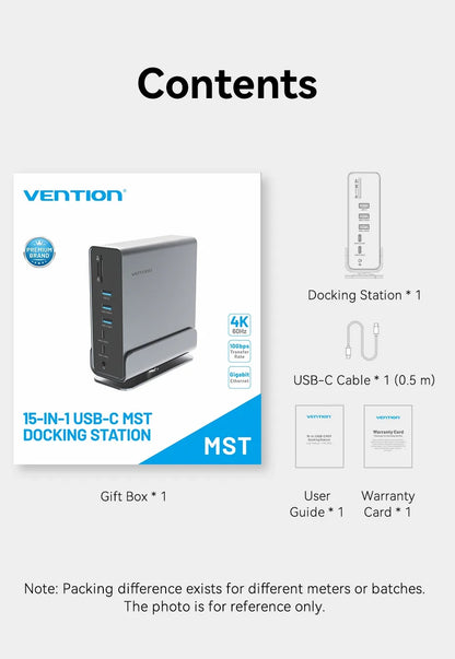 15-Port Hub Station Featuring Various Connection Choices