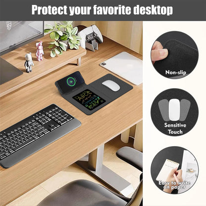 Writing Tablet and Foldable Mouse Pad with Charging Feature