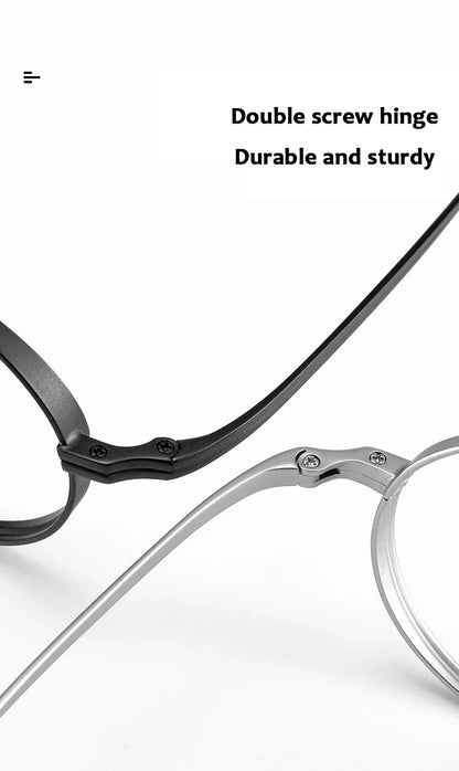 Round Retro Glasses with Titanium Frame