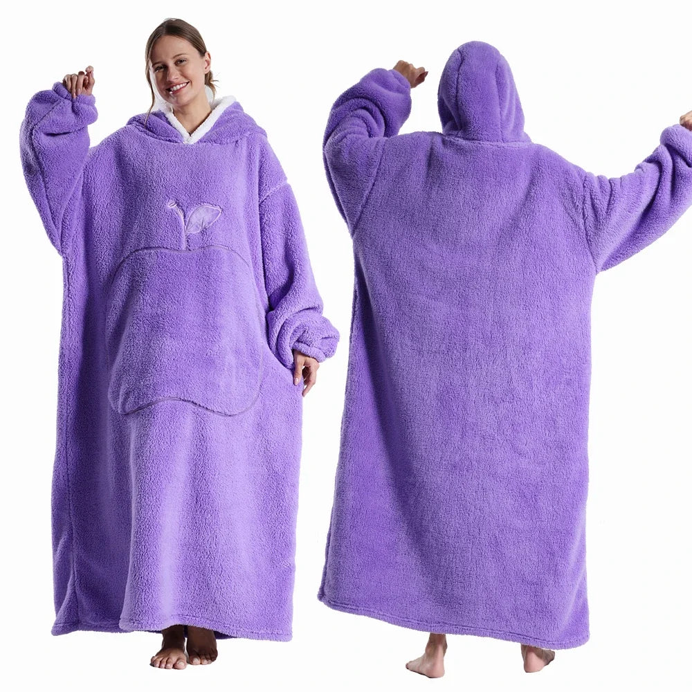 Extended Length Wearable Throw Blanket