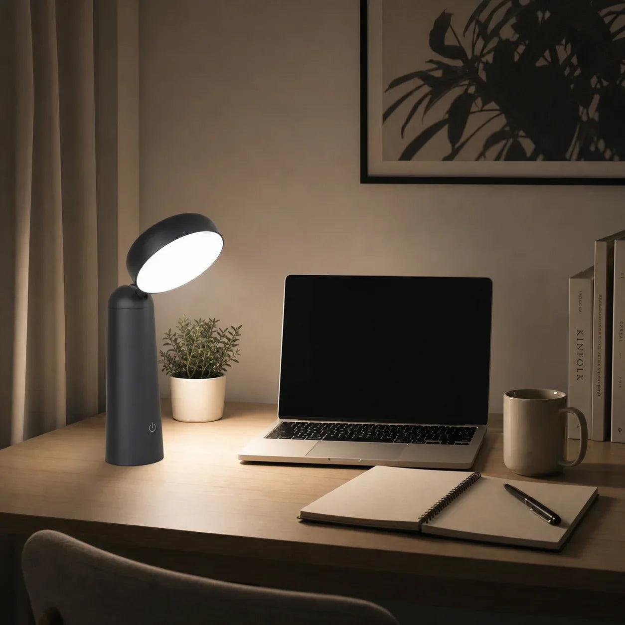 Touch-Controlled Desk Lamp with Round Head