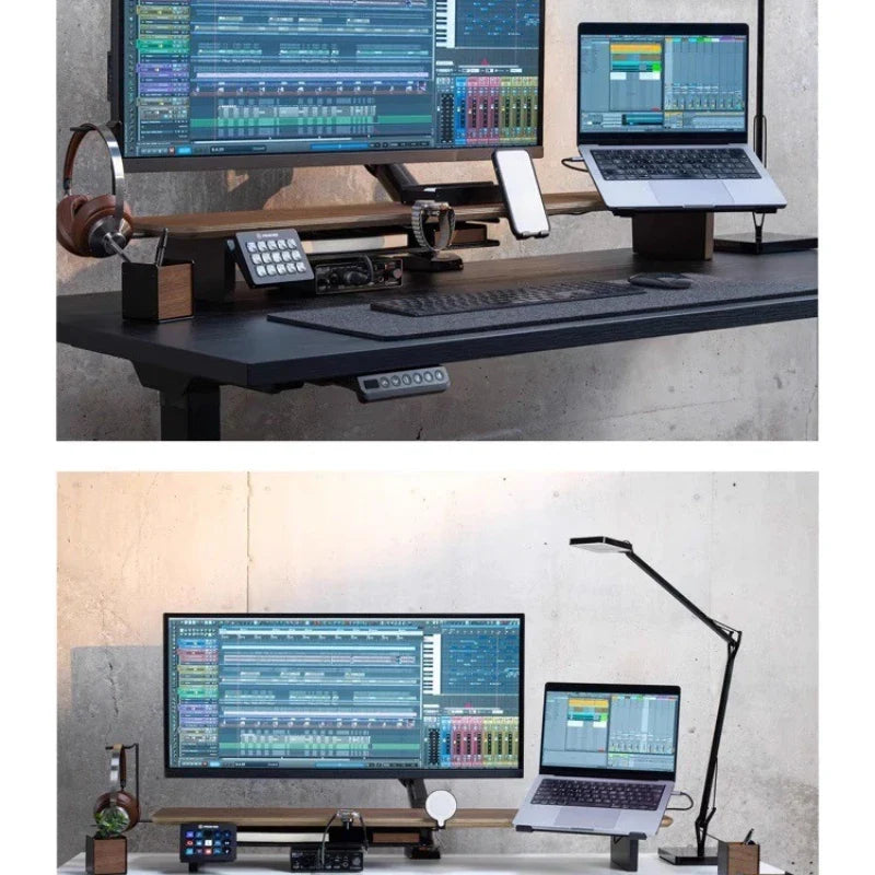 Desk Riser with Integrated Cable Organization System