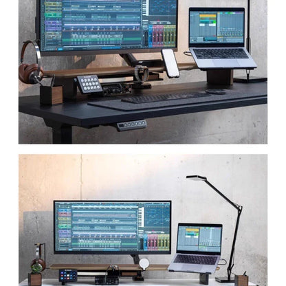 Desk Riser with Integrated Cable Organization System