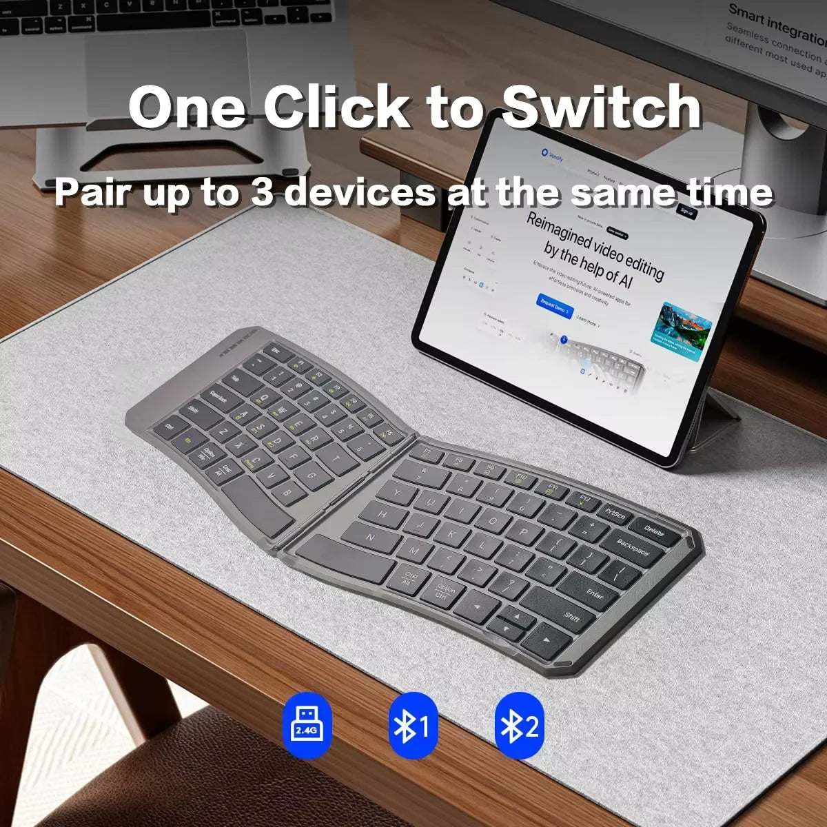 Bluetooth Keyboard - Foldable and Ergonomic Design