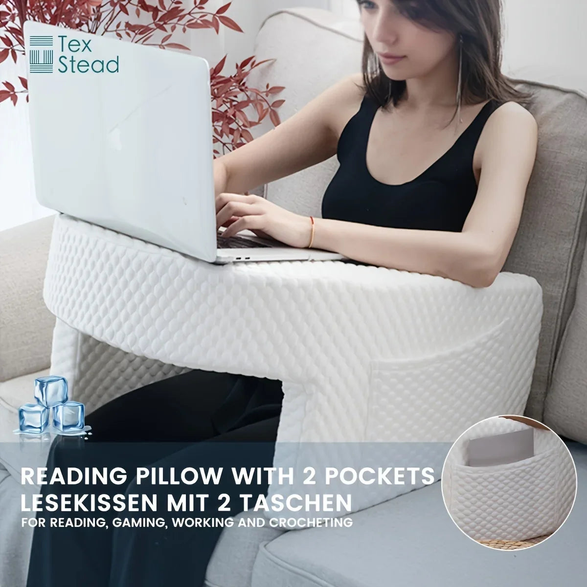 Extra Large Support Pillow with Memory Foam for Bed Rest