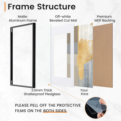 3-Pack Set of Aluminum Frames for Pictures