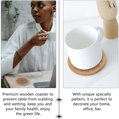 Cork Coaster Set for Absorbing Moisture