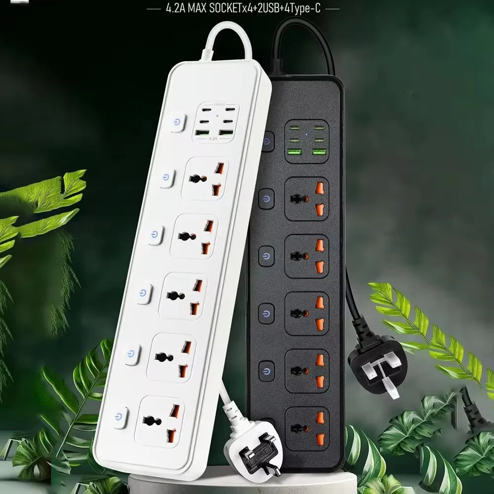 Travel Power Adapter with Multiple Outlets for Global Use
