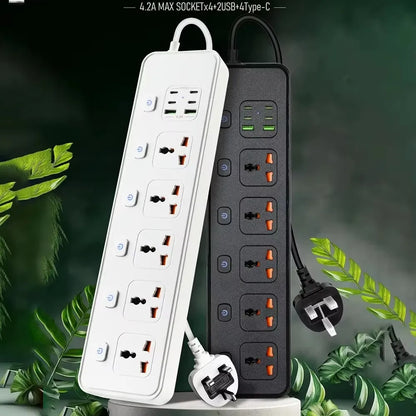 Travel Power Adapter with Multiple Outlets for Global Use