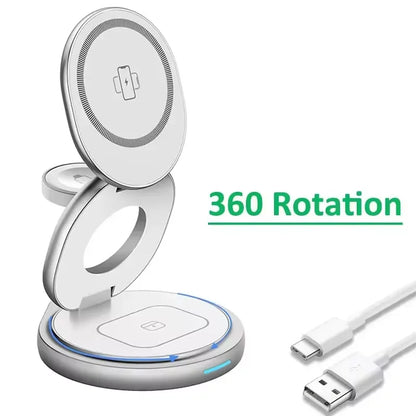 Magnetic Charging Stand with 3-in-1 Rotating Features
