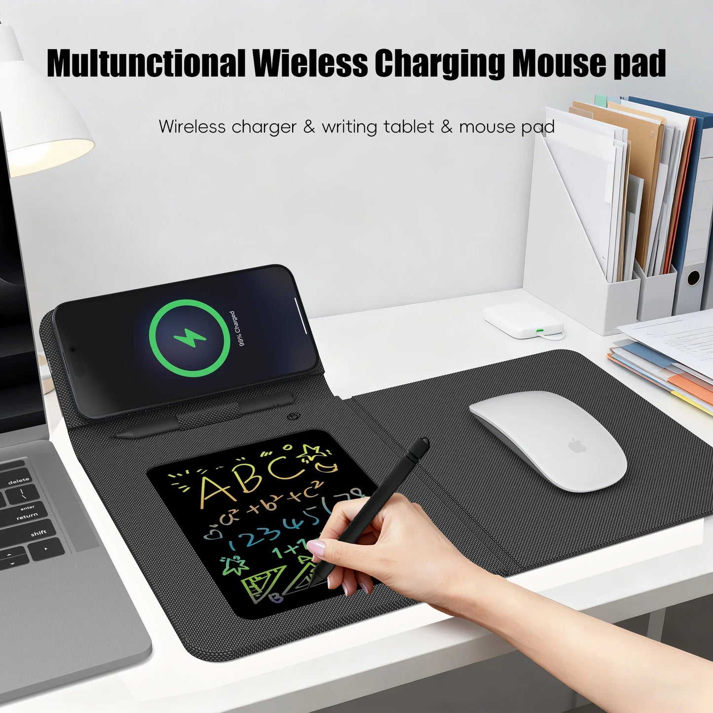 Writing Tablet and Foldable Mouse Pad with Charging Feature