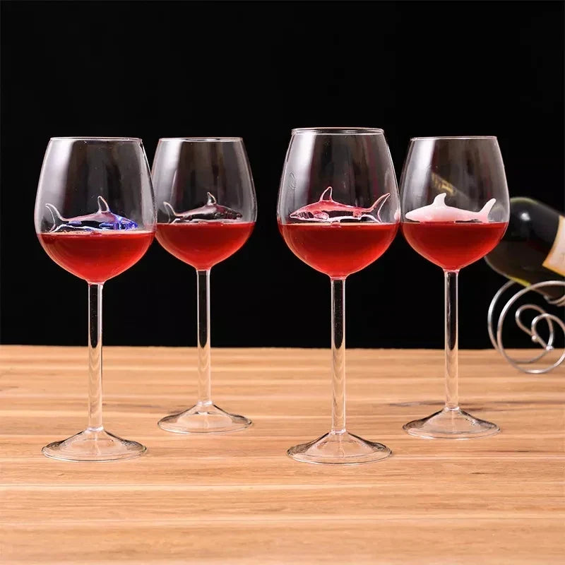 Whimsical Shark-Inspired Wine Glasses for All Celebrations