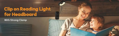 Portable Desk Lamp with Clip and Rechargeable Battery