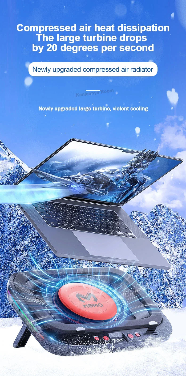 Cooling Pad for Laptops with Adjustable Design