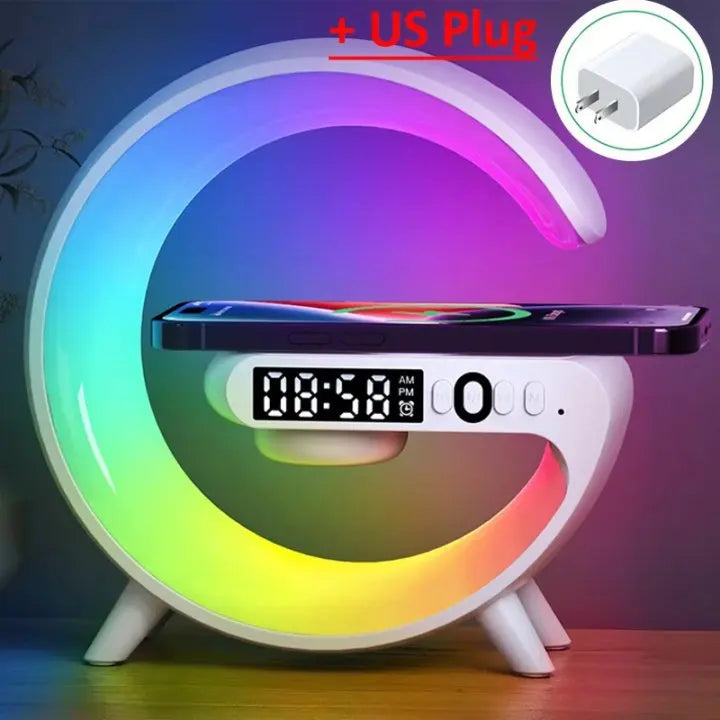 Wireless Charging Stand with RGB Alarm Clock Feature